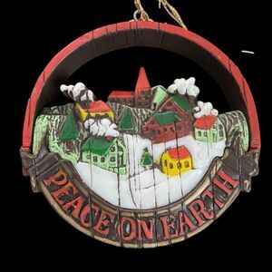 Hallmark Tree Trimmer Collection Christmas 1976 Peace on Earth Village Ornament